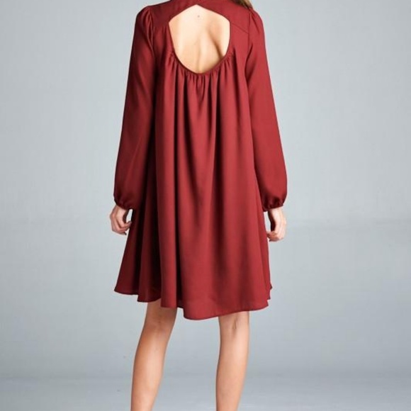 Maroon Bohemian Bell Dress - Picture 2 of 3